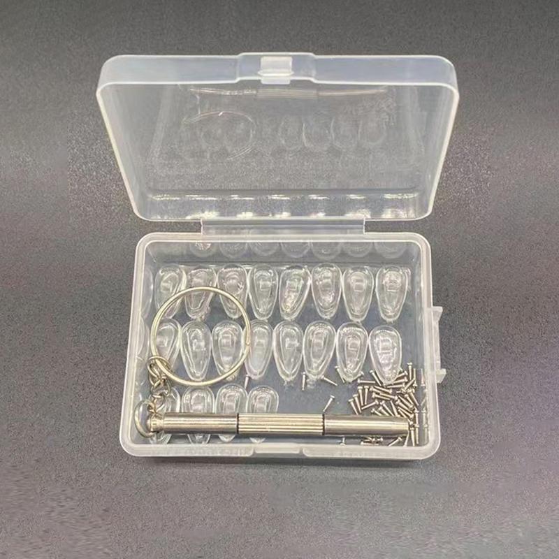 

1 комплект силиконовых носоупоров для очков, подушка безопасности, мягкие нескользящие воздушные подушки, носоупоры для очков с отвертками, аксессуары для очков