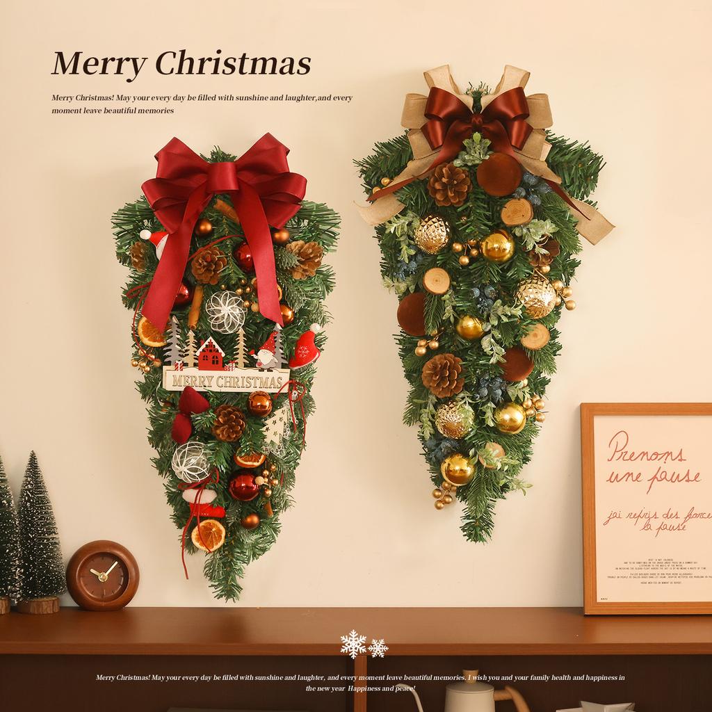 Christmas Decoration Wreath Pendant Photo Decoration Scene Arrangement Rattan Christmas Tree Pendant Peripheral Wall Hanging Door Hanging