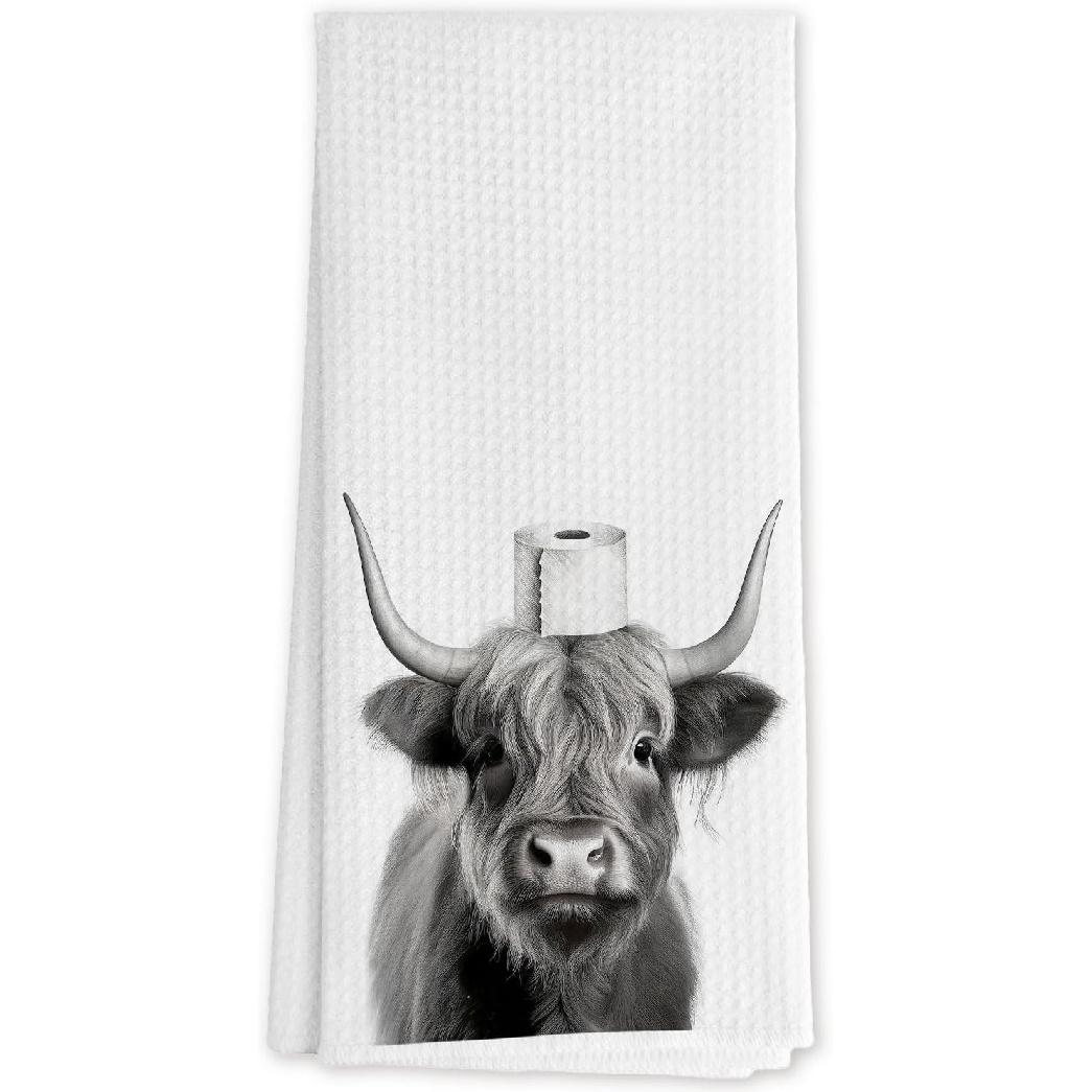 Funny Gothic Skeleton Baker Kitchen Towels, Gifts for Baking Lovers Women Dish Hand Towels for Kitchen, Having a Mental Bake Down Decorative Tea Section 5