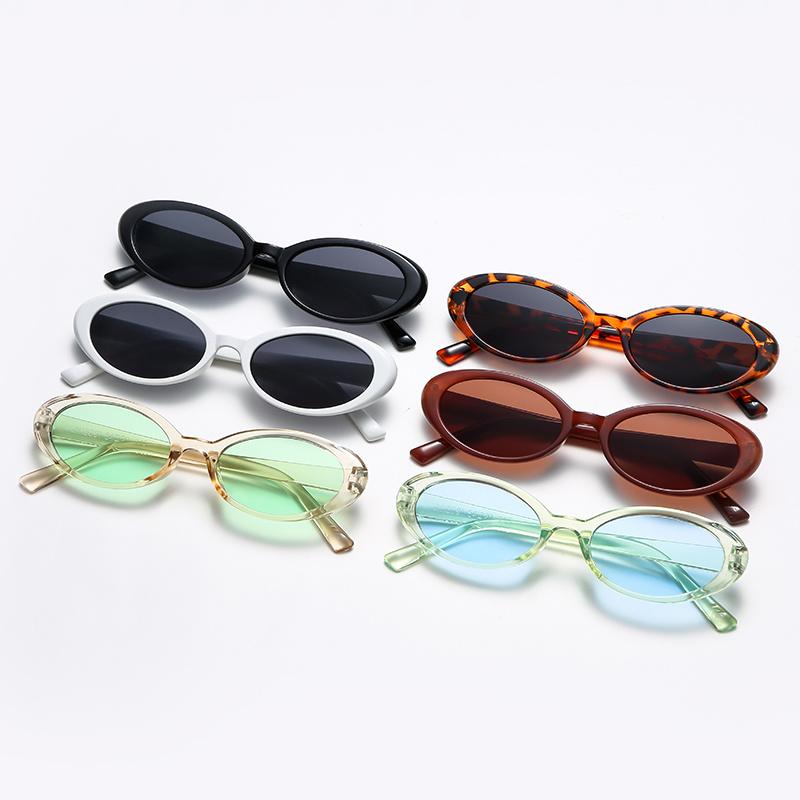 Oval Vintage Sunglasses Woman Brand Designer Retro Sun Glasses Female Small Frame Mirror Fashion Clear Black