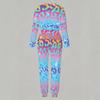 Female Long Sleeve Loose Blouse And Elastic Waist Straight Pants Two Piece Set For Casual Daily Life
