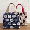 Insulated Picnic Lunch Bags Canvas Large Capacity Lunch Bag Cute Cat Lunch Bag  School