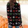 Women's Christmas Print Irregular Long Sleeve Cardigan With Pocket Jacket