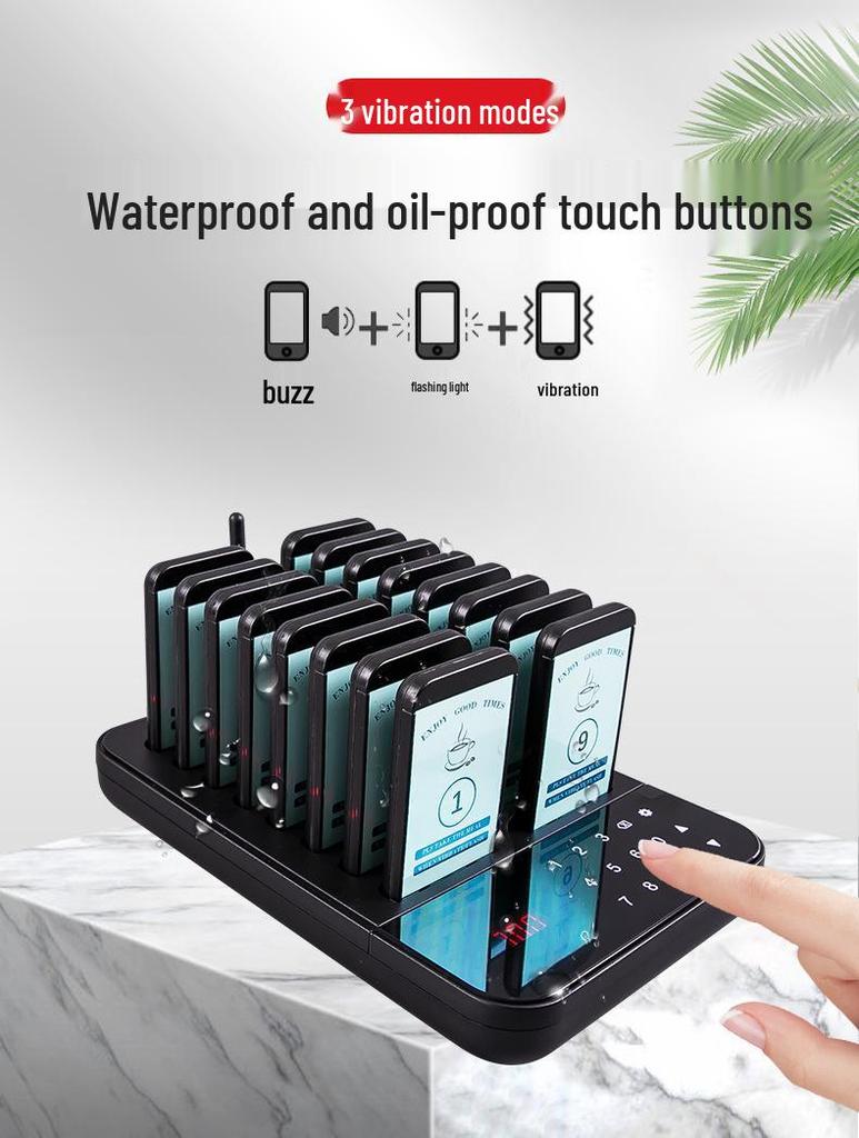 Milk Tea Shop Wireless 16-Unit Paging and Queue System
