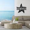 Custom Starfish Metal Wall Art Laser Cut Name Plaque Iron Home Decor Seahorse Gift