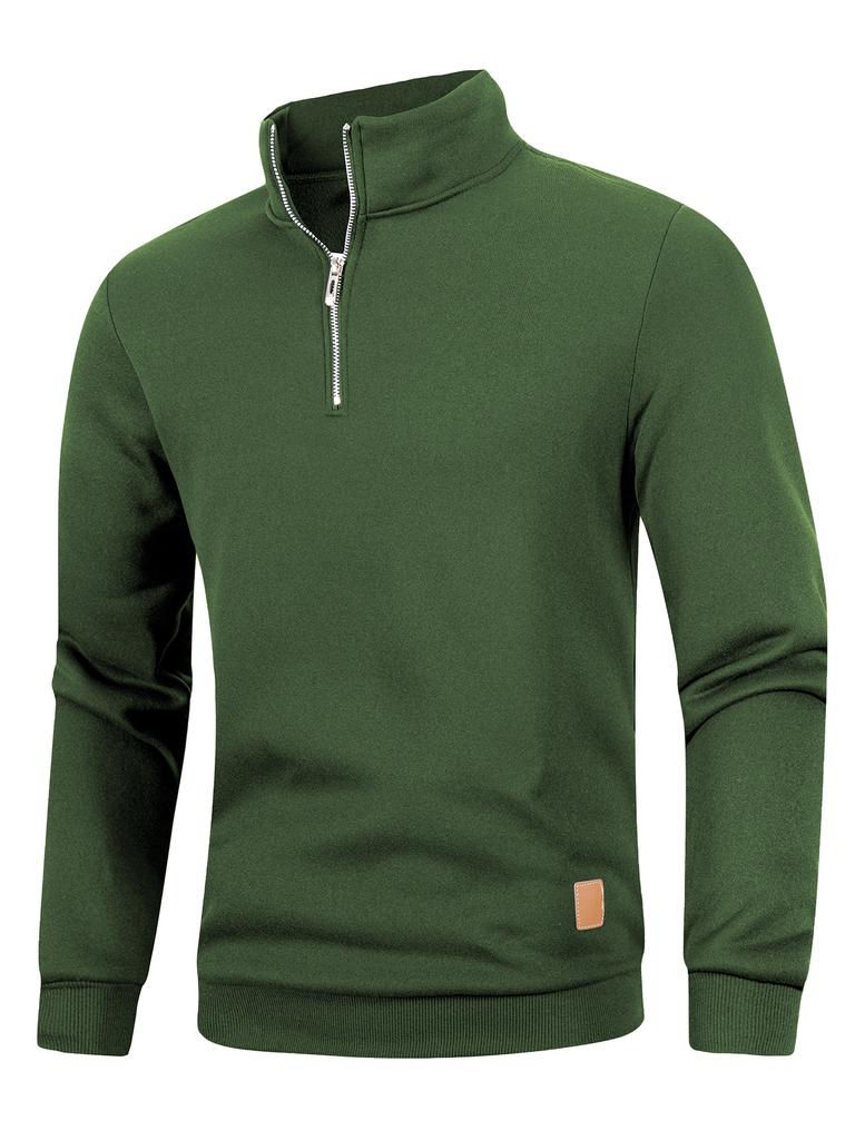 Men'S Quarter Zip Up Long Sleeveslim Fit Lightweight Mock Neck Pullover Casual Sweaters Half Turtleneck Cozy Outdoor Streetwear