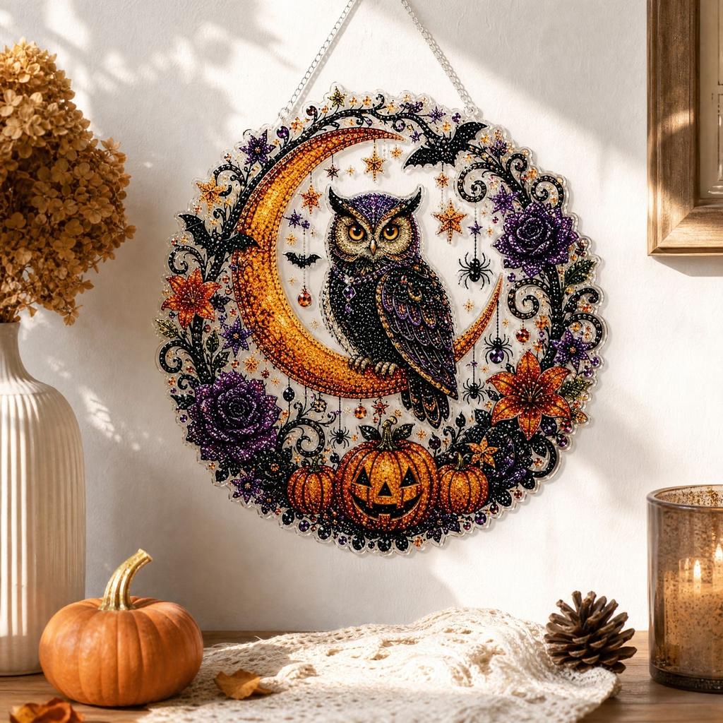 DIY Kit - 5D Full Drill Round Hanging Ornament for Home Wall Decor