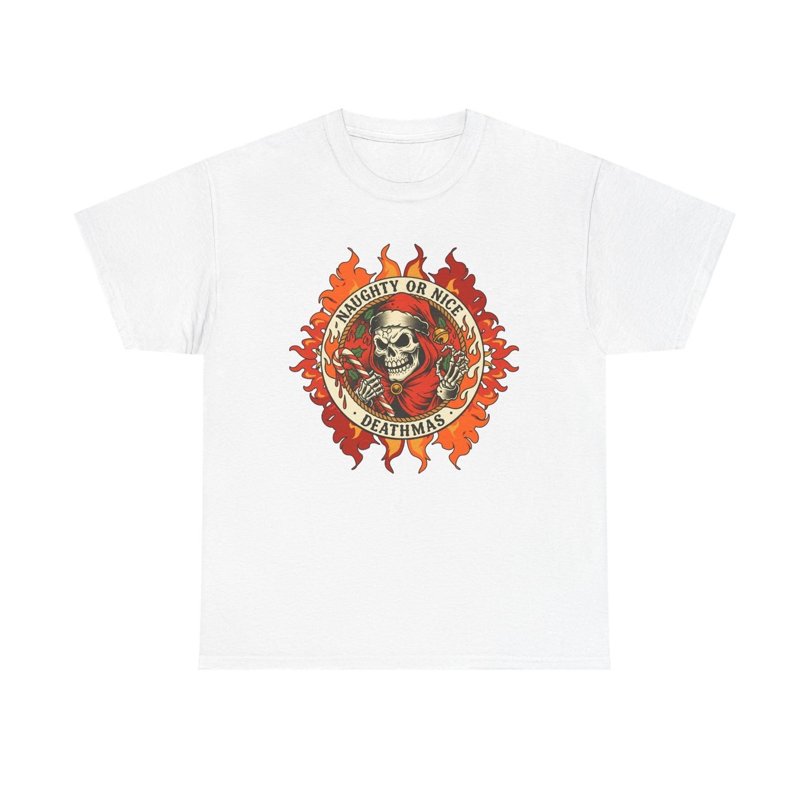 

Skull Santa Deathmas Shirt. Evil Heavy Metal Christmas, Vintage Style Biker Tee 5XL різнокольоровий