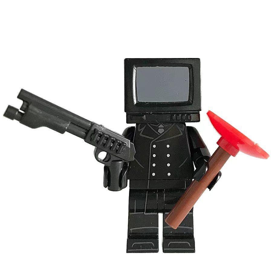 Skibidi Toilette TV-Mann Lautsprechermann Kamera-Mann Bauklötze Set, Actionfigur Modell, Kreative Bausteine, Geschenk für Jungen Kinder