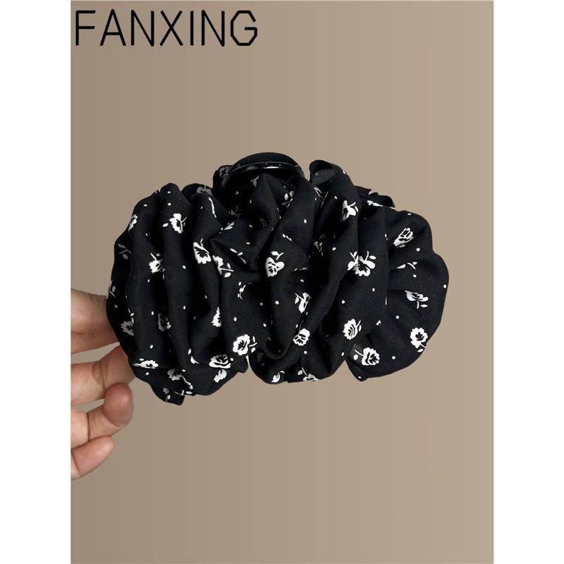 Women's National Style Hair Clip Bow with Floral Design