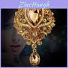 Elegant Alloy Crown Brooch With Water Dots For Women Accessories