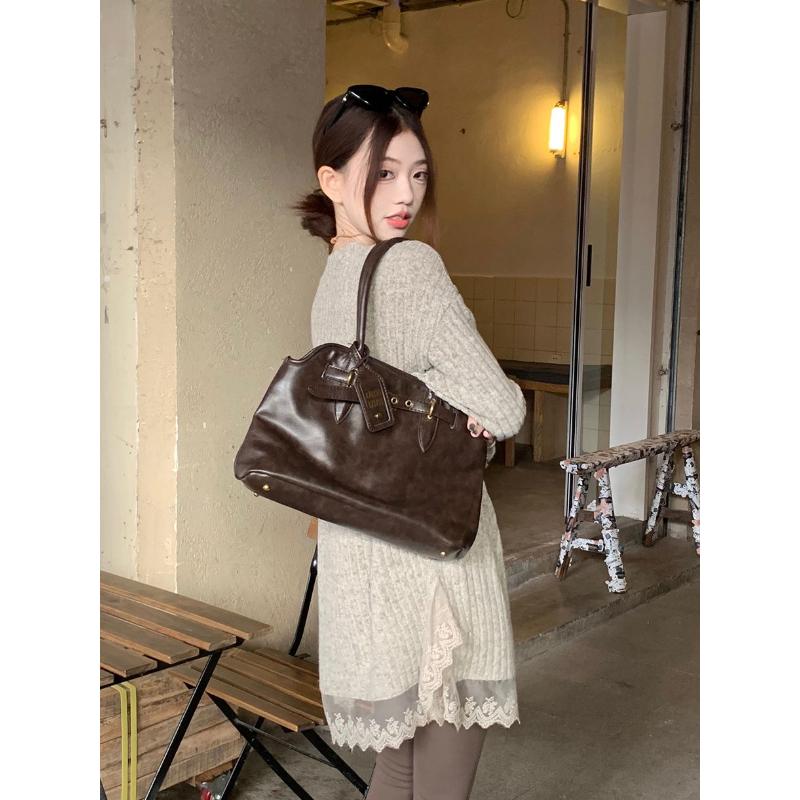 Designt Spitzenbesatz V-Ausschnitt Gestrickter Damen Winter Locker Schlankmachend Weich Wachsartig Gebürstet Verdickt Warm Pullover