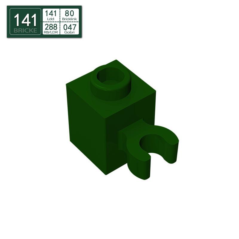BRICKE 1x1 Brick with Connector Holder, Compatible with Lego 60475 30241 Small Building Blocks