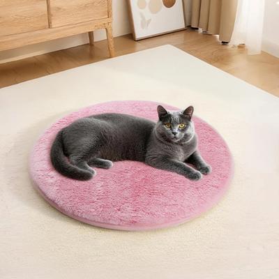Yousheng Imitation Rabbit Plush Pet Carpet Solid Color Round Floor Mat Fluffy Shaggy Circle Area Rug Living Room Sofa Carpet