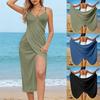 Abito Lungo Colorato da Donna Senza Maniche Aderente alla Moda
