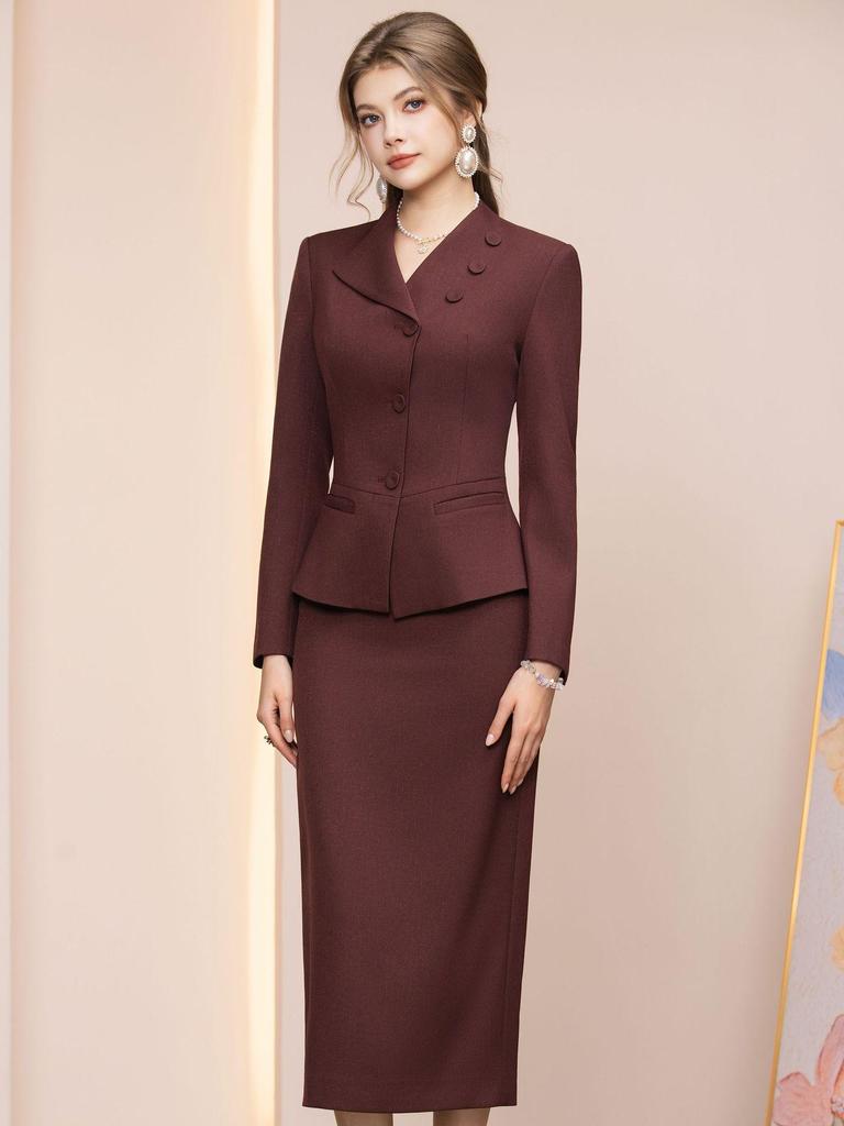 Zhi Li Stylish Slimming Blazer & Pencil Skirt Set - Spring 2026