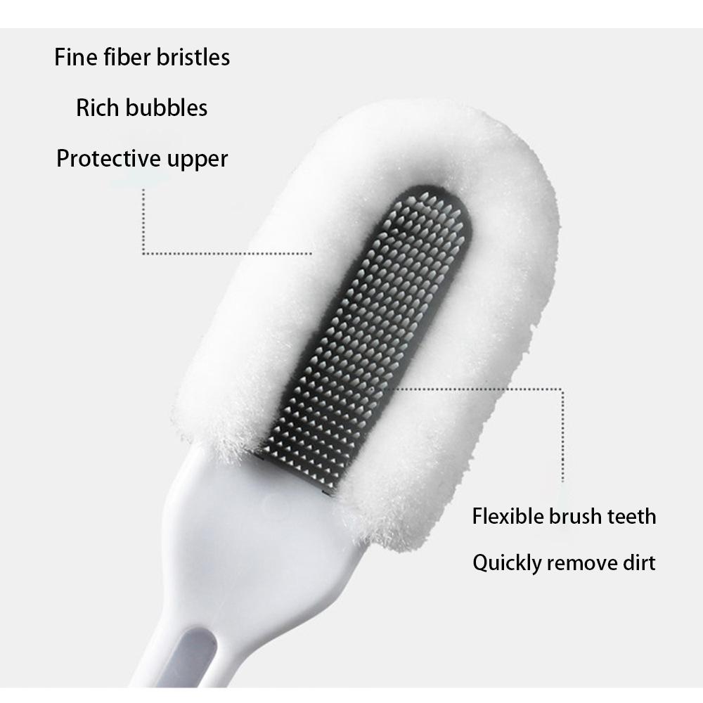 Soft No Damage Shoe Brush Multifunctional Long-handled Shoe Brush Silicone Sponge Shoe Cleaning Brush Household Cleaning Tool
