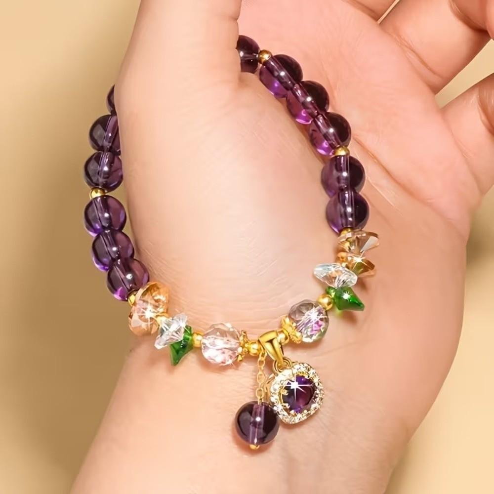 Luxury Crystal Beads Bracelet Hand Jewelry Vintage Beaded Bracelet Zircon Inlay Pendant  Friends