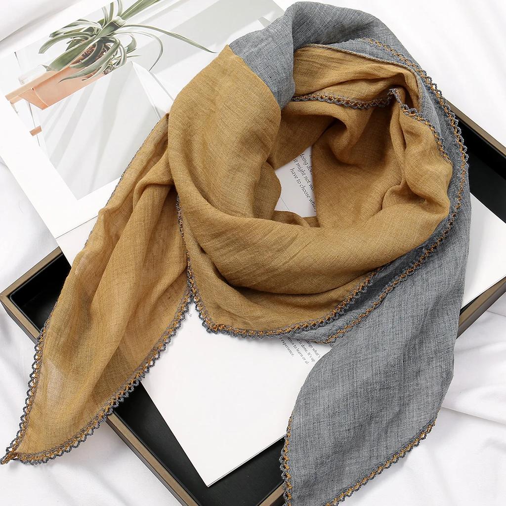 80*80cm Cotton Square Scarf Shawls Muslim Hijab Headscarf Wraps Handkerchief Ladies Neck Scarves Cute Head Scarves