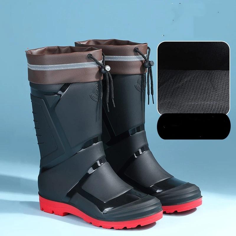 Herren Hohe Wasserdichte Gummistiefel Rutschfeste Arbeitsschuhe