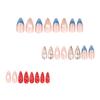 Nude&Red Fake Nails with Metal Shape Decor Charming Comfortable To Wear Manicure Nails for Women and Girl Nail Salon