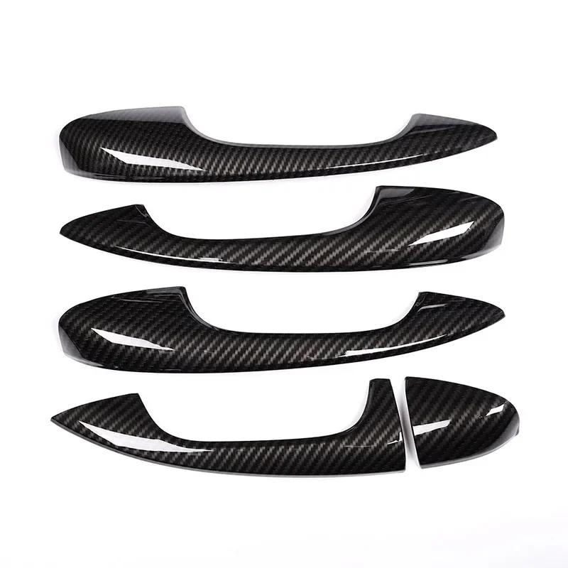 For Mercedes Benz A B C E Class W177 V177 W247 W213 X253 W205 2016-22 ABS Carbon Fiber Car ABS Chrome Door Handle Cover Trim LHD