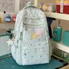 Schoolbag fog beige breathable mesh transparent window DIY backpack for primary and secondary school students sweet wind campus eye-catching schoolbag