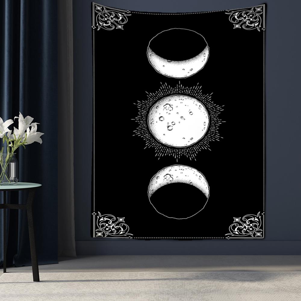 Compass Starry Sky Tarot Tapestry Wall Mount Sun Moon Hippie Tapiz Witchcraft Art Psychedelic Home Decor