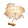 Feather Table Lamp Light Luxury Bedside Lamp Night Light for Bedroom Living Room Party Wedding