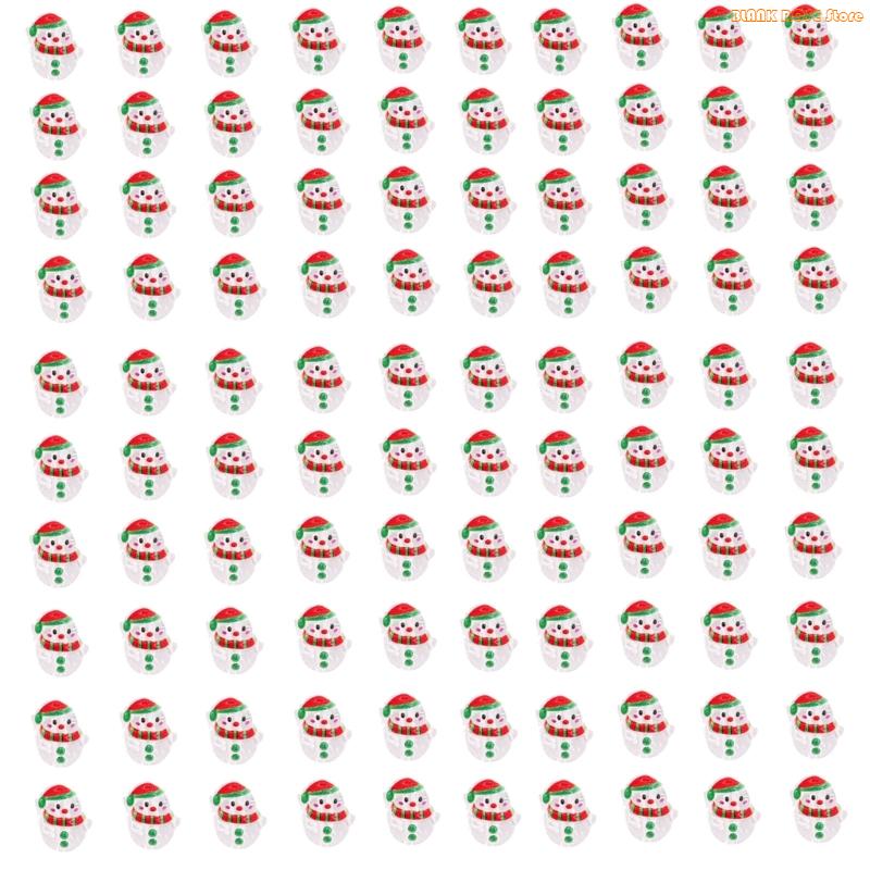 

K1AE 100Pcs Holiday Snowman Beads For Art Craft Christmas Decoration Jewelry Crafting