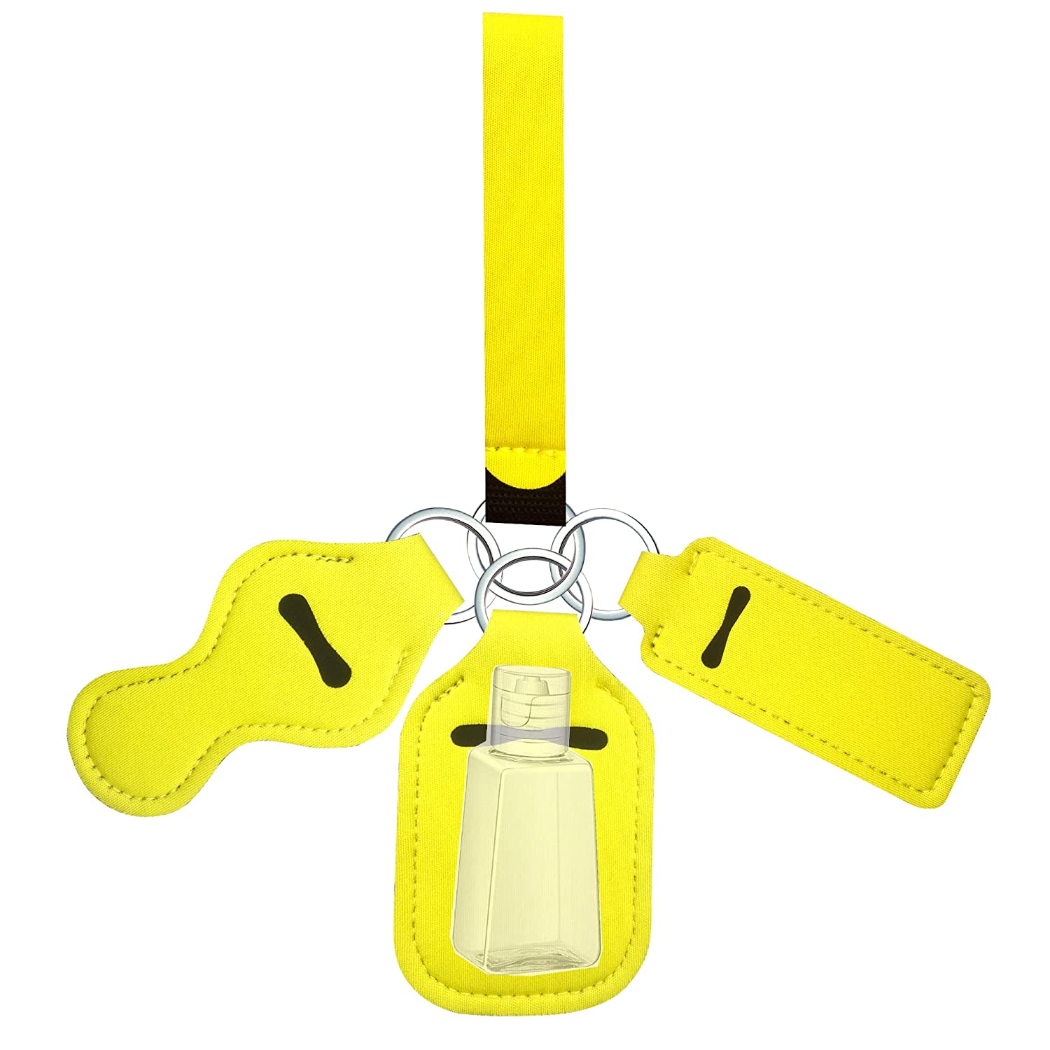 

Многоразовый набор бальзамов для губ с 5 дорожными флаконами, держателем для губной помады и защитными чехлами жёлтый