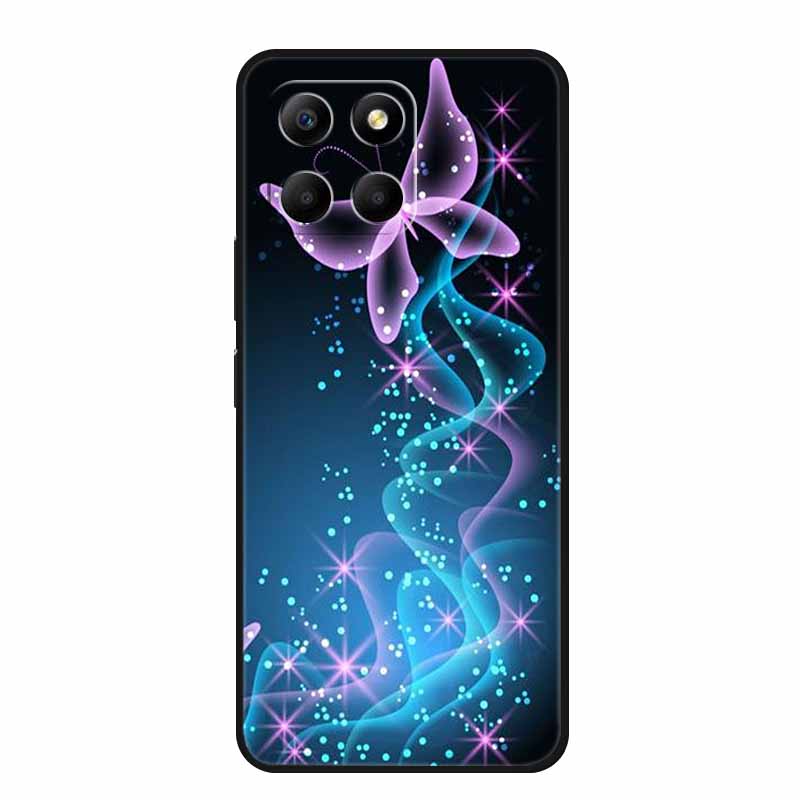 Etui For Honor X6a Zwierzęta TPU Silikon Miękki Tylny Pokrowiec na Telefon dla Huawei Honor X6a HonorX6A 2023 Ochronny Wilk Czarny Fajny Capa