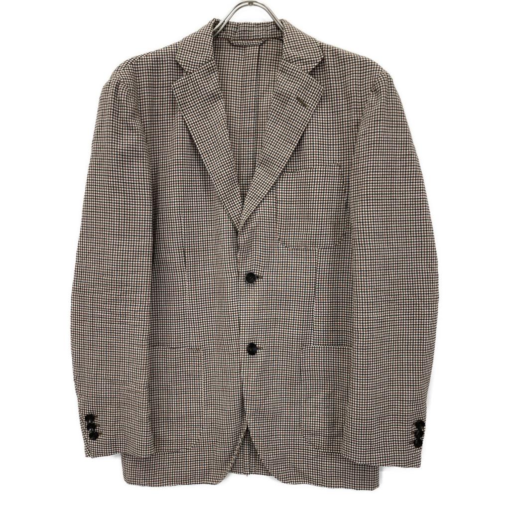 TOMORROWLAND PILGRIM [Excellent Condition] 61-07-22-07002 Check Wool Polyurethane Single 2B Jacket 46 beigeUsed