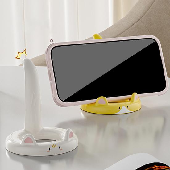 Suporte para Celular Gatinho Fofo Suporte de Telefone Mãos Livres Criativo Mini Suporte de Celular para Mesa para Visualização Horizontal Vertical
