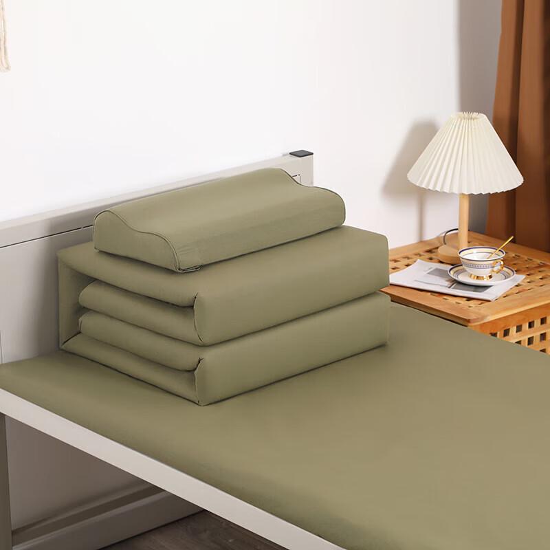 Military Green Cotton Dorm Bedding Set