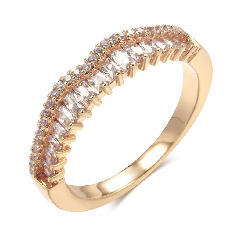 

Женские кольца Kinel с натуральным цирконом, роскошные ювелирные украшения цвета розового золота 9