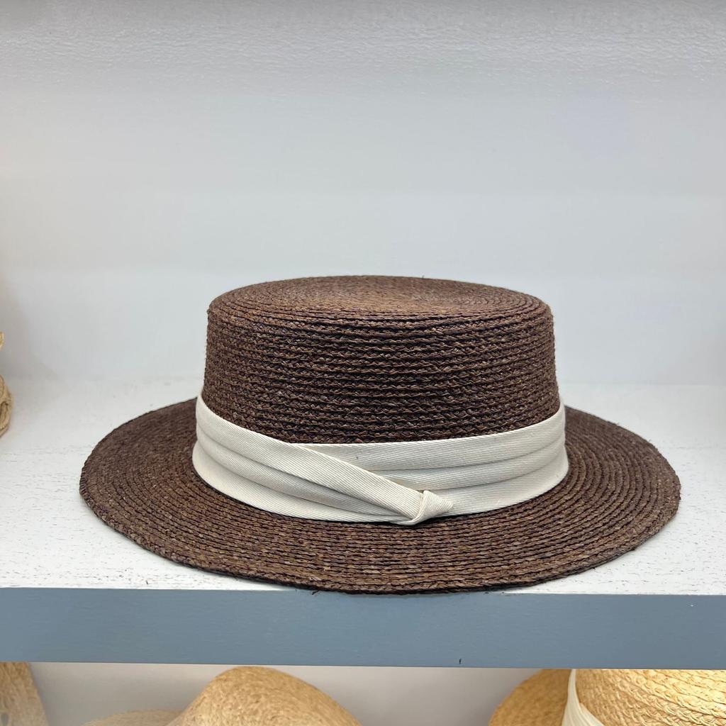 New French retro straw hat women's spring and summer raffia sunscreen holiday straw hat British top hat beach sun hat