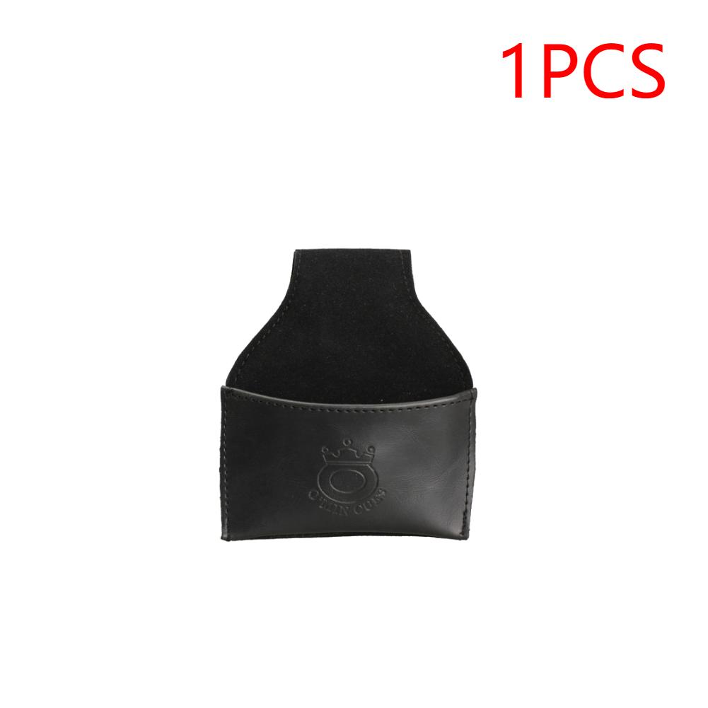 1-5PCS Black Billiards Leather Pouch Chalk Holder Pouch with Clip Pool Snooker Chalk Holder Accessories 9.5*5cm