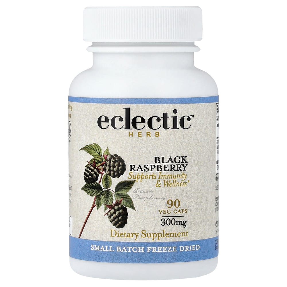 Eclectic Institute Fresh Freeze-Dried Black Raspberry 300mg Veggie Capsules 90 Counts