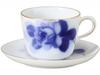 Okura Art China Blue Rose Morning Cup & Saucer, Coffee/Tea, 295cc, Made In Japan, 26C/8211