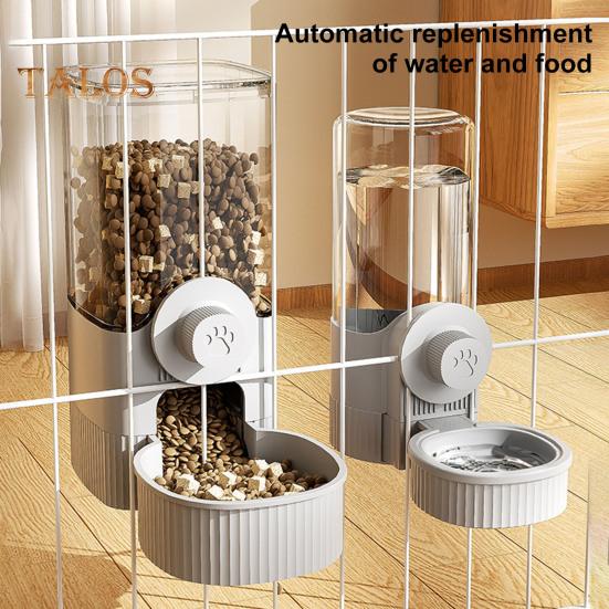 Hanging Cage Automatic Pet Feeder 520ML Small Pet Water Dispenser 1200ML Auto Food Feeding Bowl for Puppy Kitten Rabbit Chinchilla Hedgehog Ferret
