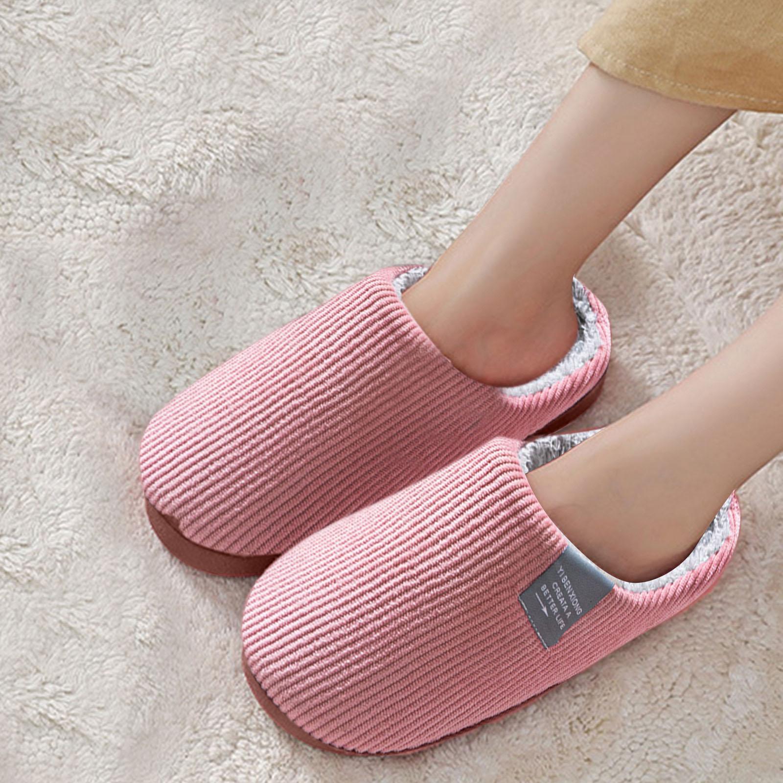 Women s Plush Warm Slippers Indoor Home Cute Furry Cotton Slippers Cute Slippers for Women Fuzzy 40 розовый