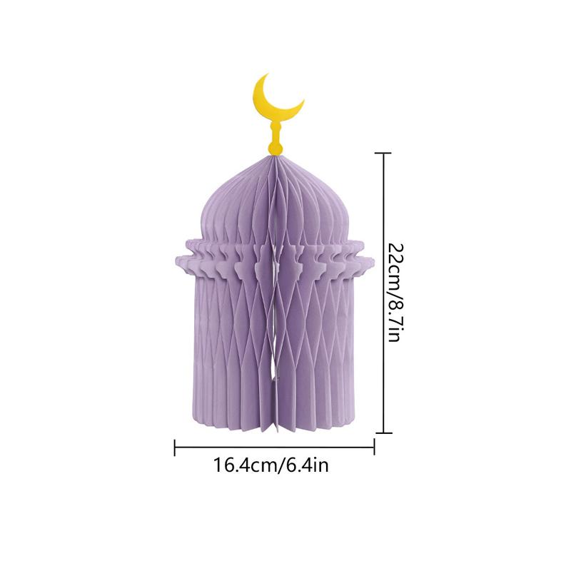 1/3/5Pcs 3D Honeycomb Ornaments For Ramadan Home Desktop Decor Eid Al Fitr Paper Arteid Mubarak Islamic Party Decor
