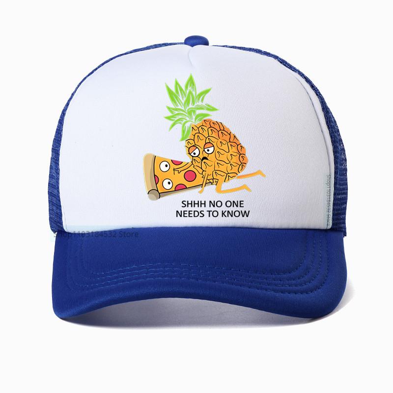 Pineapple Belongs On Pizza Funny Food Pun Baseball Cap Birthday Gift For Men Adult Summer Mesh Breathable Hat