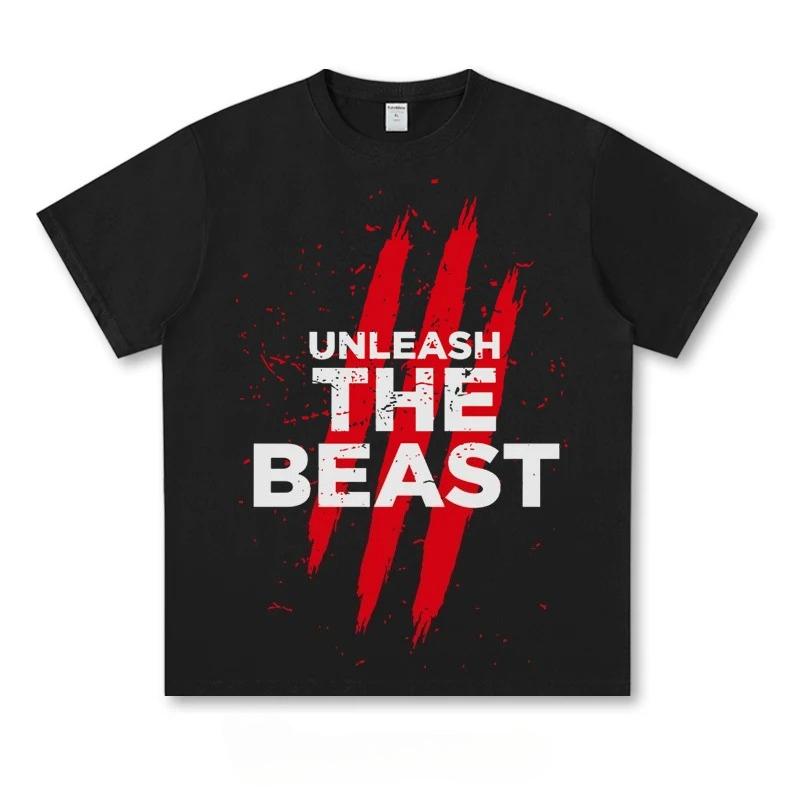 Beast Mode Workout Unisexs TShirt Cotton Oversized Gym Motivation Graphic Tees for Unisex Intense Training Fitness Top