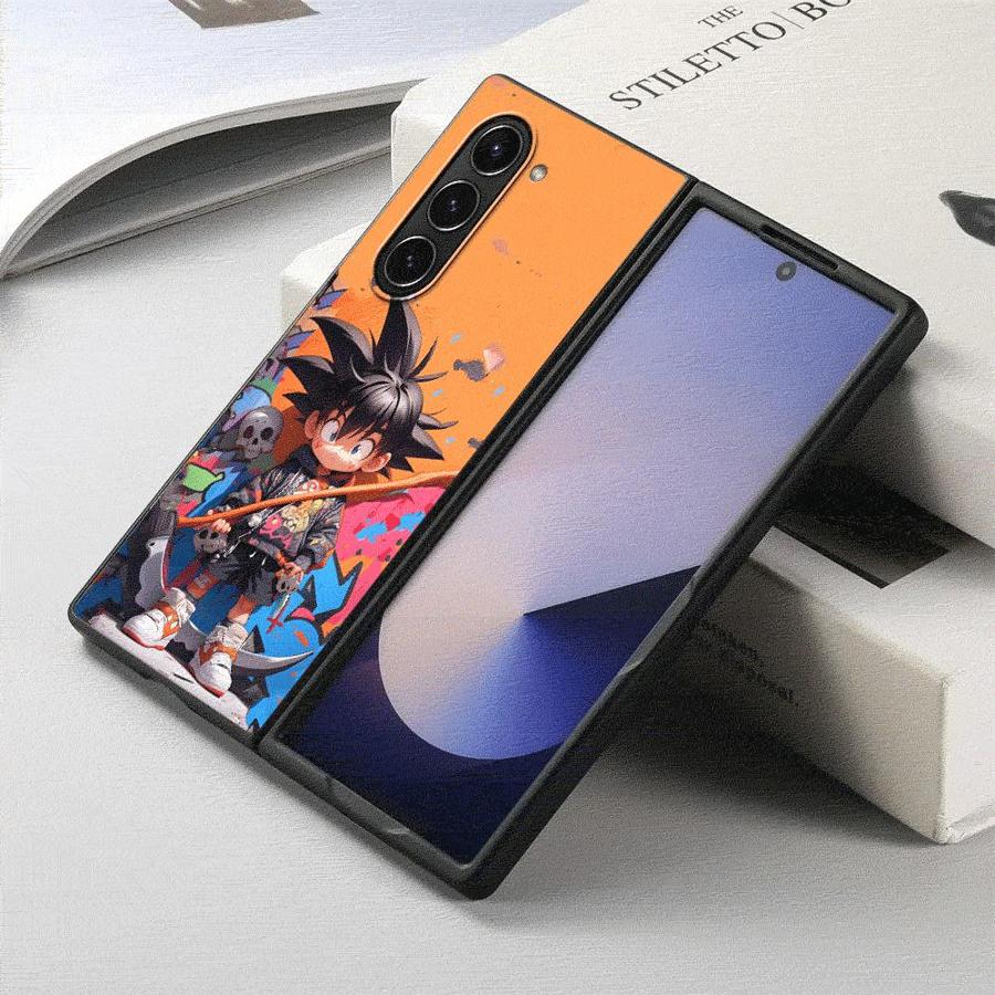 Case for Samsung Galaxy Z Fold 7 6 5 4 3 ZFold3 ZFold7 ZFold4 ZFold6 ZFold5 Back Phone Cover Dragon Ball Graffiti Goku