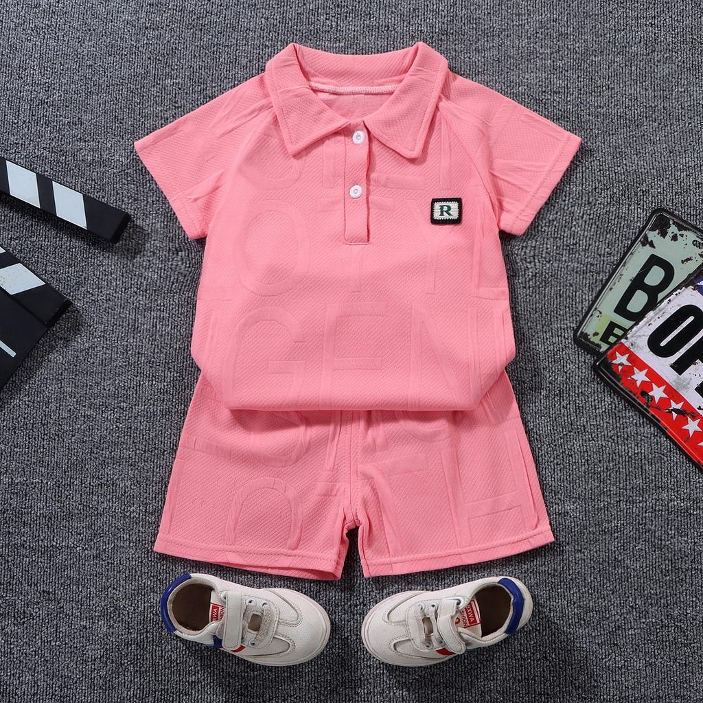 Kid's 2 Piece Printed Suit Short Sleeve Button Up Top Wide Leg Pants Suit Set Pajamas Home Casual Suit