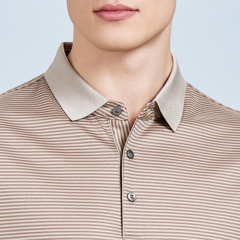 Antonio Men's Silk Blend Striped Polo Shirt