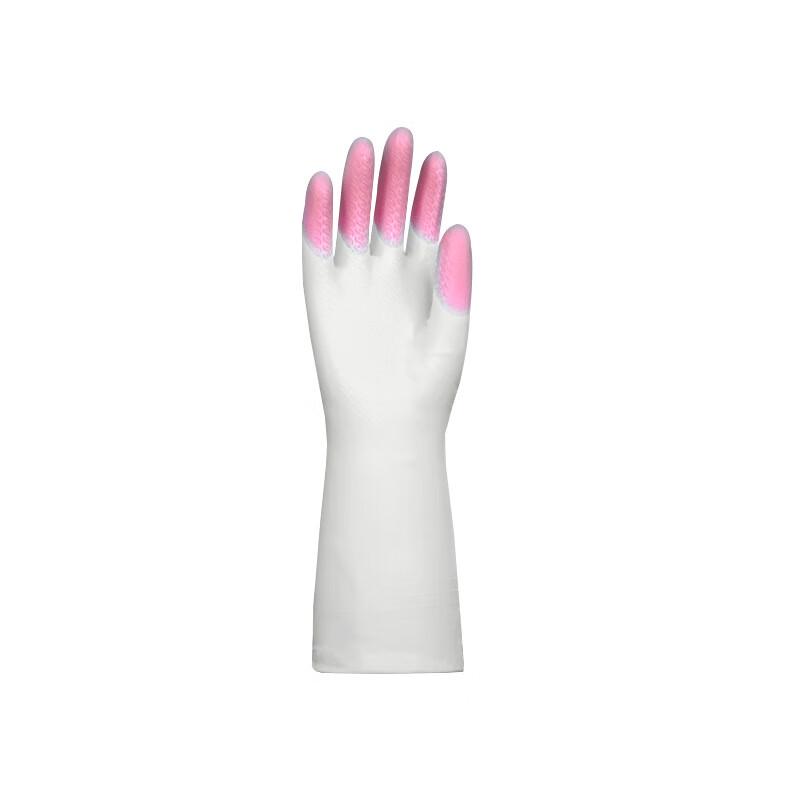 Shuyi Dual-Color Durable Rubber Waterproof Dishwashing Gloves