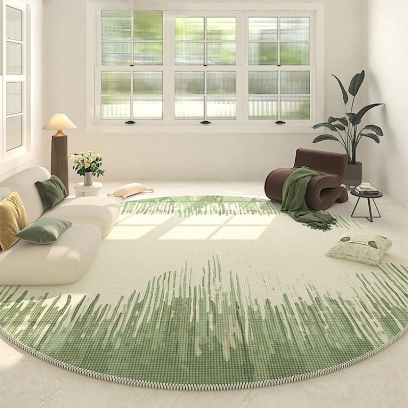 Covoare Stil Francez pentru Sufragerie Pufoase Moi Rotunde pentru Lounge Verde Proaspăt Decor Dormitor Covor Lavabil Acasă Covoraș de Podea din Pluș